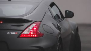 Preview wallpaper nissan nismo, car, sports car, gray, rear view