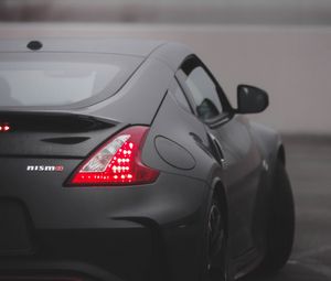 Preview wallpaper nissan nismo, car, sports car, gray, rear view