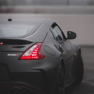 Preview wallpaper nissan nismo, car, sports car, gray, rear view