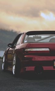 Preview wallpaper nissan, silvia, red, rear view