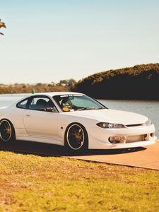 Preview wallpaper nissan silvia, s15, nissan, tuning, coupe, embankment