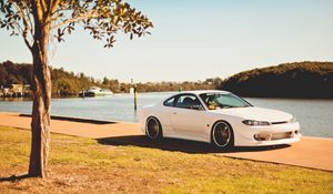 Preview wallpaper nissan silvia, s15, nissan, tuning, coupe, embankment