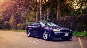 Download Wallpaper 19x1080 Nissan Skyline R34 Gt R Rear View Full Hd Hdtv Fhd 1080p Hd Background