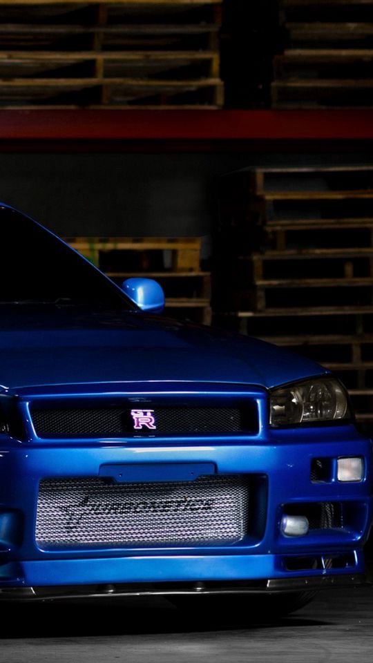 Download Wallpaper 540x960 Nissan Skyline Gtr R34 Blue Front View Samsung Galaxy S4 Mini Microsoft Lumia 535 Philips Xenium Lg L90 Htc Sensation Hd Background