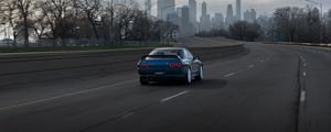 Preview wallpaper nissan skyline r32, nissan, car, blue, road, speed