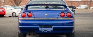 Preview wallpaper nissan skyline r33, nissan, car, blue, tailights