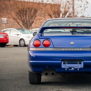 Preview wallpaper nissan skyline r33, nissan, car, blue, tailights