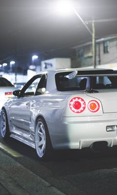 Download Wallpaper 240x400 Nissan Skyline R34 Gt R Rear View Nokia Asha 311 Samsung Galaxy 580 Omnia Lg Kp500 Hd Background