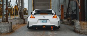 Preview wallpaper nissan, sports car, car, rear view, garage