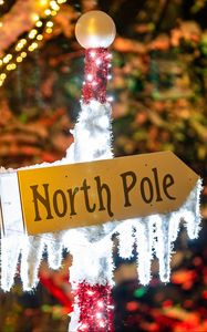 Preview wallpaper north pole, sign, inscription, text, backlight