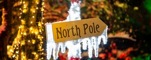 Preview wallpaper north pole, sign, inscription, text, backlight