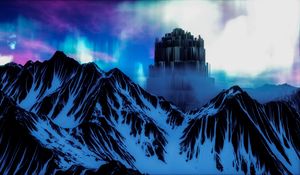 Preview wallpaper northern lights, aurora, art, structure