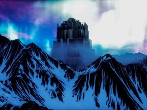 Preview wallpaper northern lights, aurora, art, structure