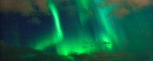 Preview wallpaper northern lights, aurora, clouds, night, sky