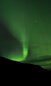 Preview wallpaper northern lights, aurora, green, night, dark