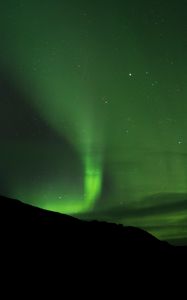 Preview wallpaper northern lights, aurora, green, night, dark