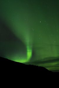 Preview wallpaper northern lights, aurora, green, night, dark