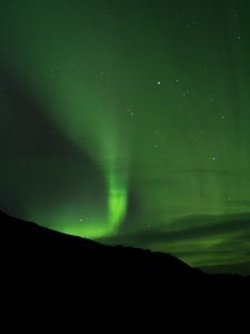 Preview wallpaper northern lights, aurora, green, night, dark