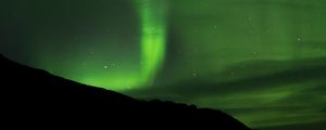 Preview wallpaper northern lights, aurora, green, night, dark