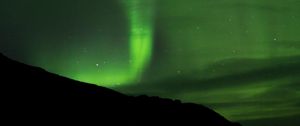 Preview wallpaper northern lights, aurora, green, night, dark