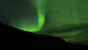 Preview wallpaper northern lights, aurora, green, night, dark