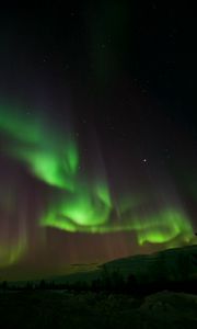 Preview wallpaper northern lights, aurora, night, dark, green