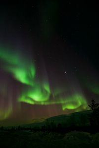 Preview wallpaper northern lights, aurora, night, dark, green