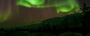 Preview wallpaper northern lights, aurora, night, dark, green