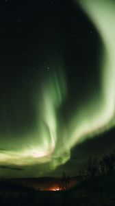 Preview wallpaper northern lights, aurora, sky, green, night, fascinating