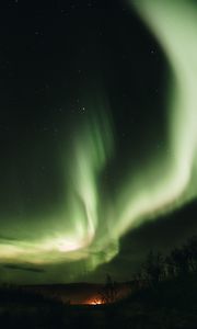 Preview wallpaper northern lights, aurora, sky, green, night, fascinating