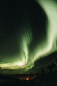 Preview wallpaper northern lights, aurora, sky, green, night, fascinating