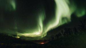 Preview wallpaper northern lights, aurora, sky, green, night, fascinating