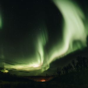 Preview wallpaper northern lights, aurora, sky, green, night, fascinating