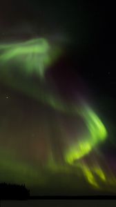 Preview wallpaper northern lights, aurora, starry sky, night, green
