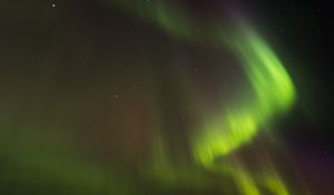 Preview wallpaper northern lights, aurora, starry sky, night, green