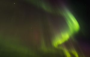 Preview wallpaper northern lights, aurora, starry sky, night, green