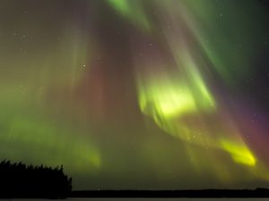 Preview wallpaper northern lights, aurora, starry sky, night, sky