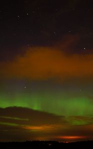 Preview wallpaper northern lights, clouds, stars, space, dark