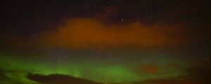 Preview wallpaper northern lights, clouds, stars, space, dark