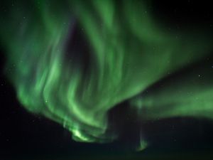 Preview wallpaper northern lights, green, starry sky, night, stars