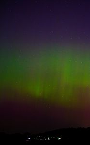 Preview wallpaper northern lights, hills, lights, dark