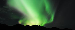 Preview wallpaper northern lights, hills, nature