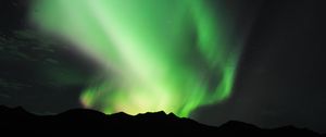 Preview wallpaper northern lights, hills, nature