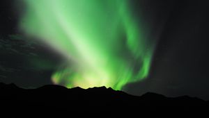 Preview wallpaper northern lights, hills, nature