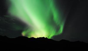 Preview wallpaper northern lights, hills, nature