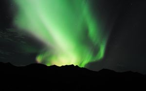 Preview wallpaper northern lights, hills, nature