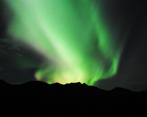 Preview wallpaper northern lights, hills, nature