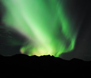 Preview wallpaper northern lights, hills, nature