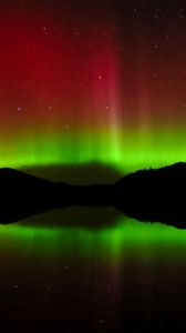 Preview wallpaper northern lights, lake, night
