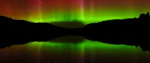 Preview wallpaper northern lights, lake, night